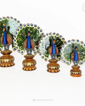 Wooden Peacock Royal Hand-Painted Premium Décor CraftDeals