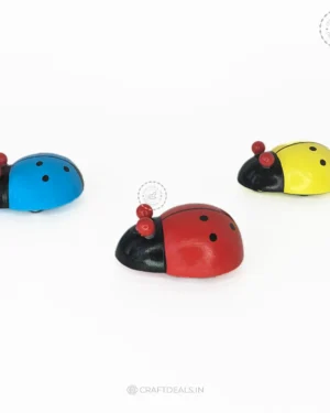 Eco-friendly Wooden Ladybug Pull Back Toy for Toddlers. Encourages Active Play & Imagination.