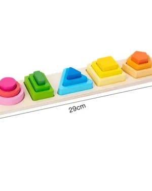 Montessori Learning Blocks: Develop Creativity & Cognitive Skills. Safe, Durable Wooden Blocks Encourage Shape Sorting & Early Learning Fun
