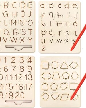Wooden Tracing Boards: Alphabet, Numbers & Shapes(Pack of 2)