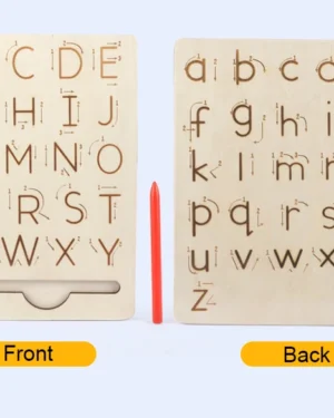 Wooden Writing Board: Double-Sided Alphabet Fun! ABCs Made Easy - Learn Upper & Lowercase Letters!