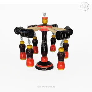 Channapatna Toy Wooden Carousel - Colorful Hand Spin Toy