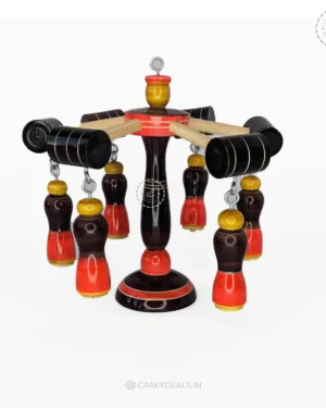 Channapatna Toy Wooden Carousel - Colorful Hand Spin Toy