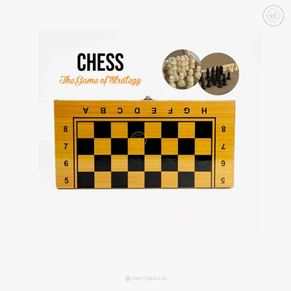 Wooden Chess Board Foldable Travel-Friendly Set - Image 6