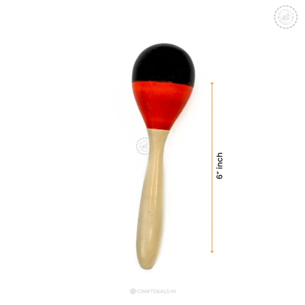 Channapatna Toys Wooden Maracas Rattle Set for Babies - Non-Toxic, Handcrafted Musical Toy (0-3 Years) - Colorful and Safe for Infants and Toddlers