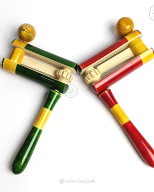 Handcrafted Channapatna Vara Vara Wooden Rattle - Fun and Educational