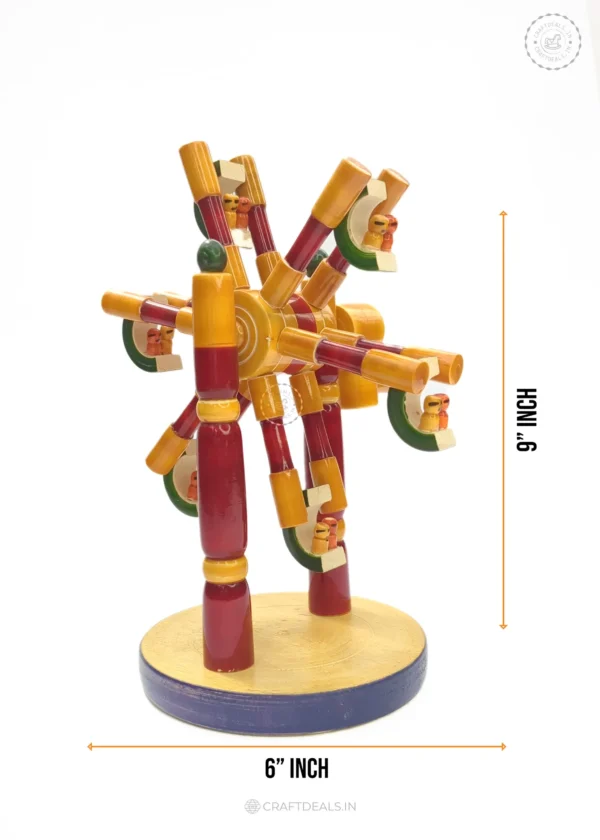 Channapatna Toys Wooden Ferris Wheel - Multicolor Toy - Image 2