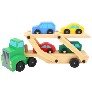 Double Deck Car Carrier Truck Toy – Fun & Educational for Kids (1 Truck, 4 Cars)