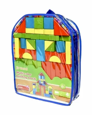 Wooden Building Blocks Set - 40-Piece Multicolor Play Kit