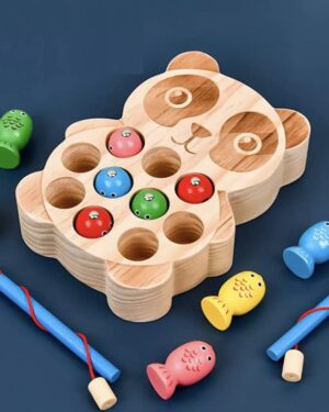 Wooden Panda Magnetic Fishing Game