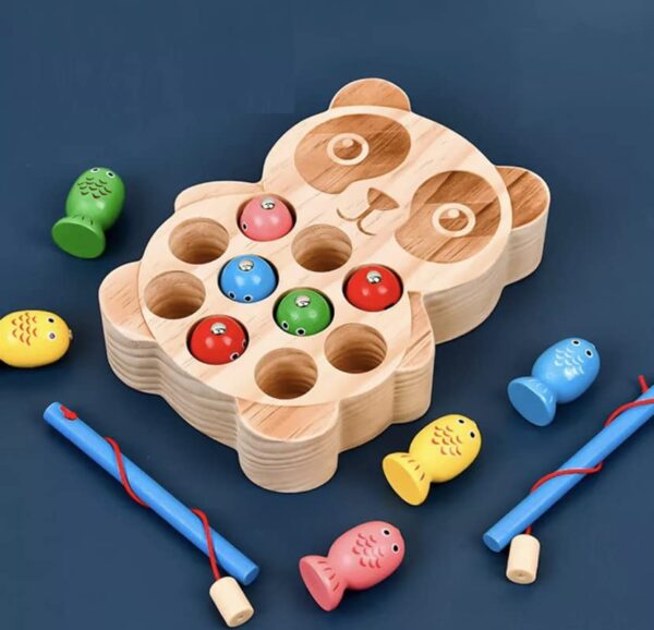 Wooden Panda Magnetic Fishing Game