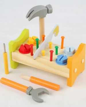 Wooden Tool Bench Set for Kids