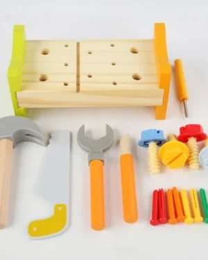 Wooden Tool Bench Set for Kids