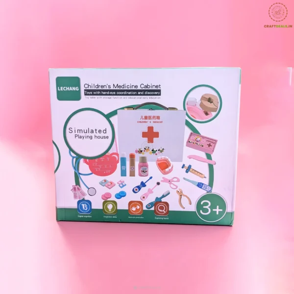 Wooden Doctor Kit for Kids - Pretend Play Medical Toy Set - Image 2