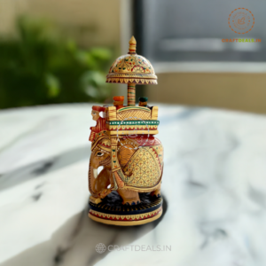 Royal Mysore Elephant Decor: Hand-Painted Wooden Ambari