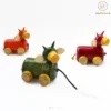 Handcrafted Wooden Pull Along Cow Toy for Toddlers – Encourages Walking & Motor Skills