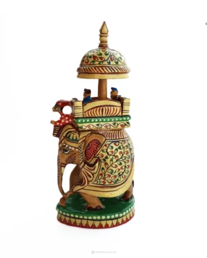 🎨 Detailed Hand-Painting – Vibrant colors and intricate patterns that reflect the grandeur of Mysore royalty. 🏵️ Ambari Royal Seat Design – A standout feature symbolizing wealth and prestige in Indian history. 🌿 Eco-Friendly Materials – Sustainably sourced wood ensures environmental responsibility. 🎁 Great for Gifting – Perfect for occasions like weddings, housewarmings, or cultural celebrations. 🏡 Versatile Decor Piece – A stunning accent for living rooms, offices, or collectors' displays.