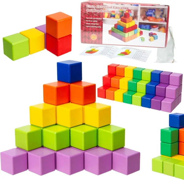 100PCS Wooden Building Blocks Stacking Game