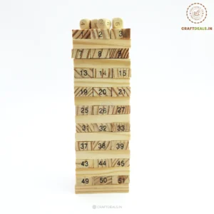 Classic Wooden Jenga Game – 51 Pcs Tumbling Tower with Dice