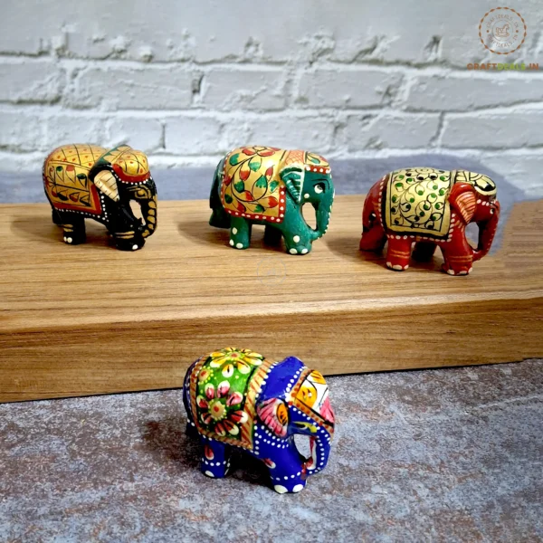 Decorative Handcrafted Wooden Elephants (Pack of 2) – 1.5" inch - Image 5