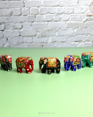 Decorative Handcrafted Wooden Elephants (Pack of 2) – 1.5