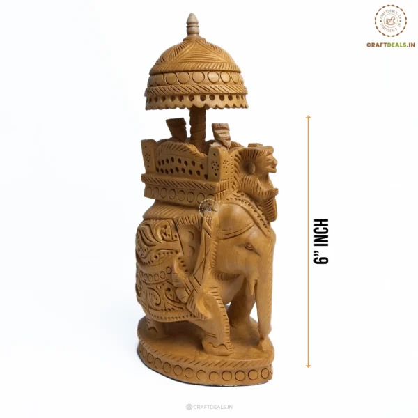 Royal Wooden Elephant Ambari Indian Handcrafted Showpiece - Image 2