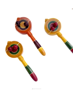 Channapatna Toys Wooden Roll & Rattle Toy - Dug-Dugi