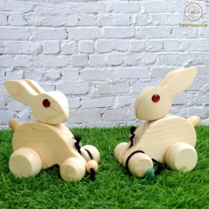 Channapatna Wooden Rabbit Pull Along Bunny