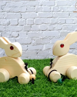 Channapatna Wooden Rabbit Pull Along Bunny