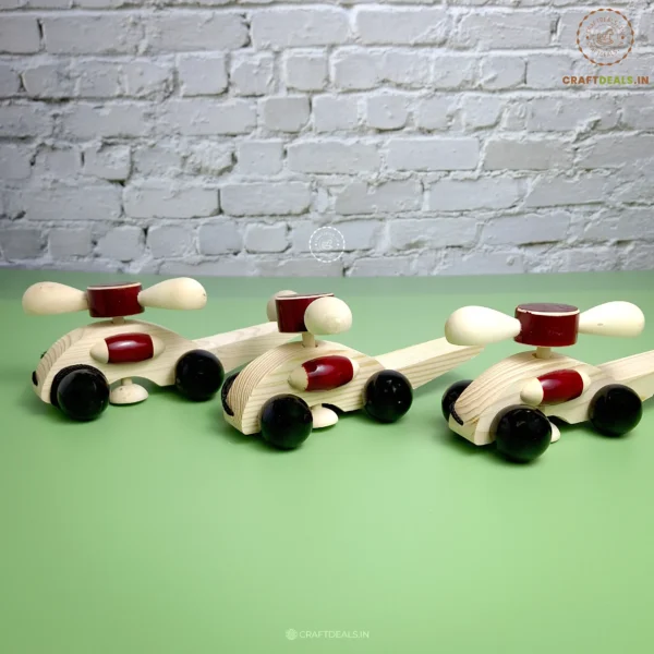 Channapatna Toys Wooden Helicopter Pull Toy for Toddlers(1pc)