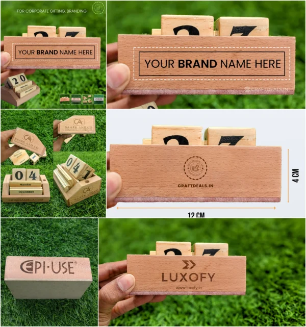 Wooden Calendar with Custom Logo Engraving - (Front & Back) - Image 5