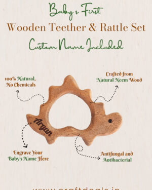 Organic Wooden Neem Teether for Babies (Pack of 2)