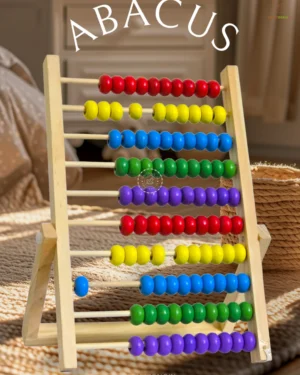 Montessori Wooden Abacus – Preschool Math Toy with Colorful Beads