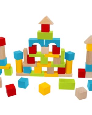 Wooden 50 Pcs Colorful Building Blocks Set – Creative Toy for Toddlers