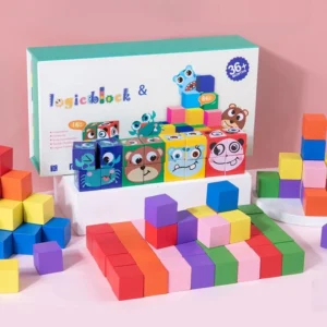 Colorful 100-Piece Wooden Face Changing Puzzle Toy for Kids – Educational Emotional Expression Blocks from CraftDeals.in