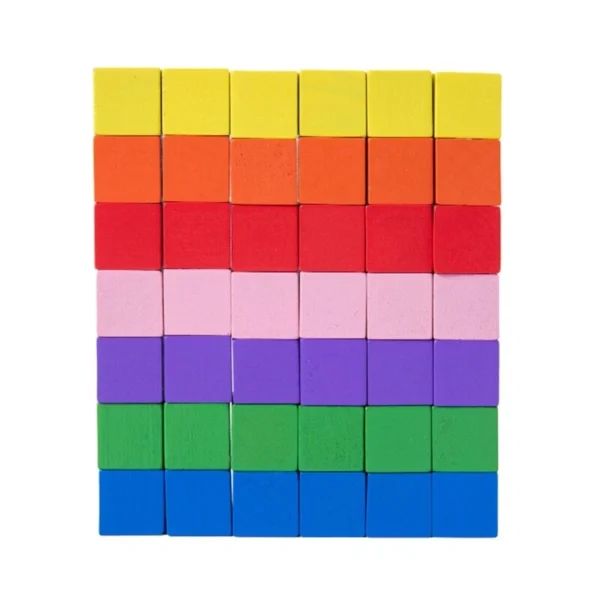 Colorful 100-Piece Wooden Cubes with Face Changing Puzzle - Image 5