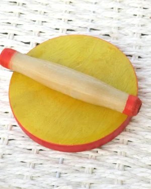 Kid’s Wooden Chakla Belan Toy Set – Handmade Channapatna Pretend Kitchen Play Toy for Kids – CraftDeals.in