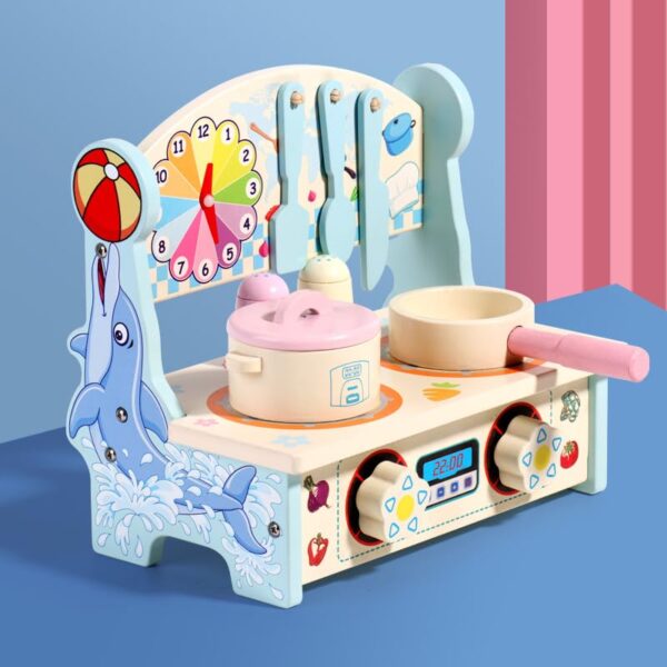 Animal-Themed Wooden Kitchen Set – Cooking Toy for Kids