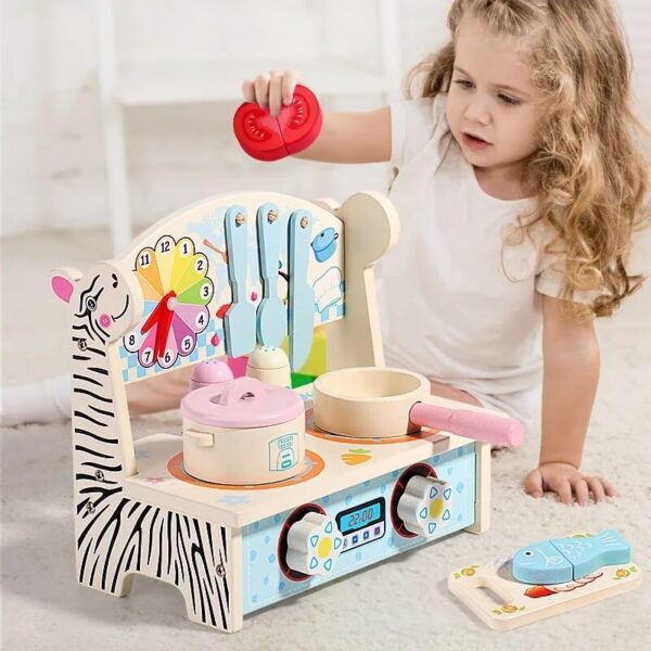 Animal-Themed Wooden Kitchen Set – Cooking Toy for Kids - Image 2