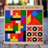 Wooden Puzzle Game 3-in-1 for Kids | Tangram, Tetris & Tic-Tac-Toe Montessori Learning & Brain Development Toy