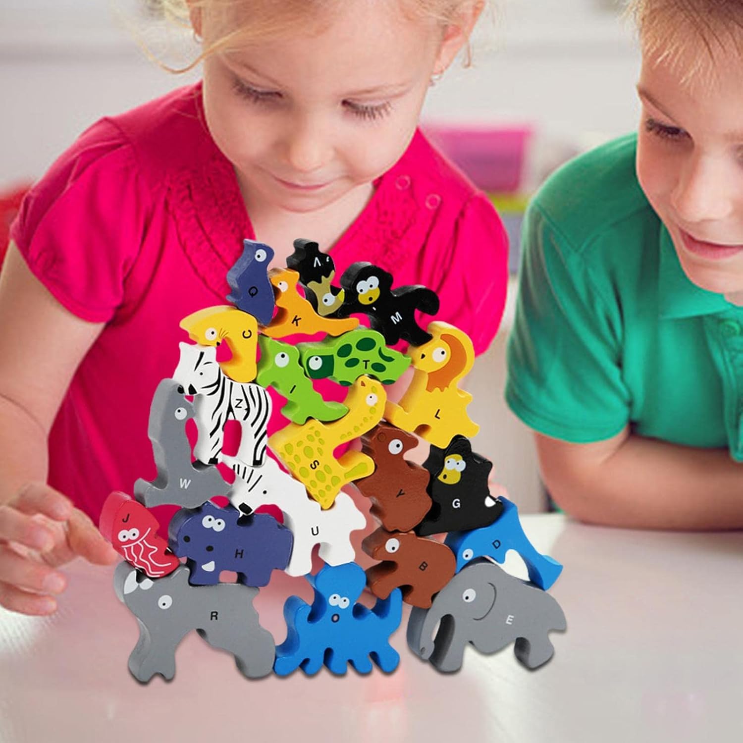 A–Z Wooden Animal Puzzle Toy – Alphabet Learning, Stacking & Balancing Toy - Image 5
