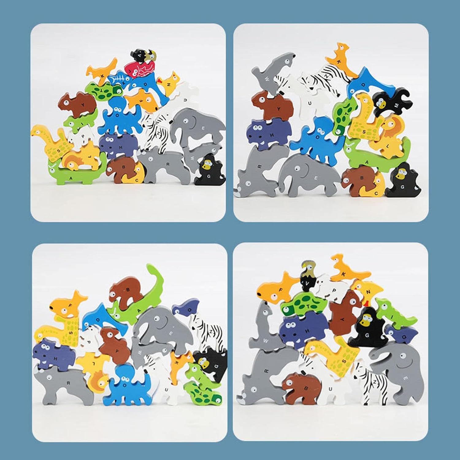 A–Z Wooden Animal Puzzle Toy – Alphabet Learning, Stacking & Balancing Toy - Image 6