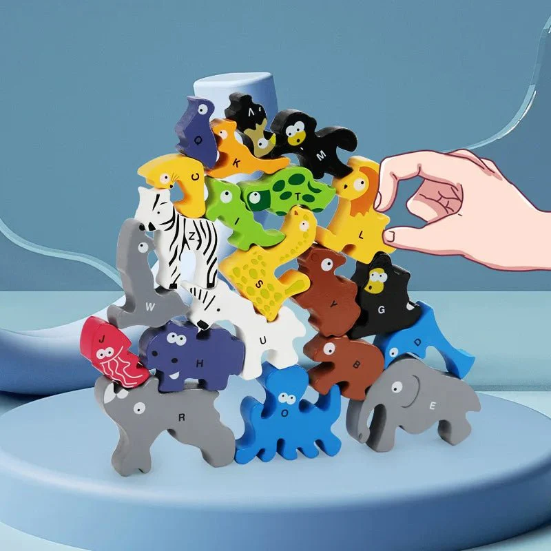 A–Z Wooden Animal Puzzle Toy – Alphabet Learning, Stacking & Balancing Toy - Image 9