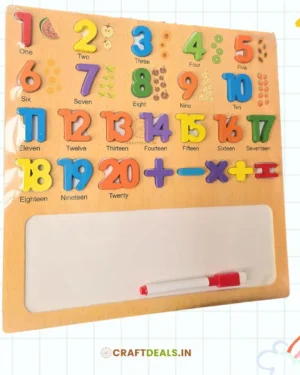 Wooden 3D Number Puzzle 1–20 with Whiteboard & Marker – Learning Toy for Toddlers and Preschool Kids