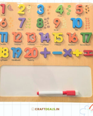 Wooden 3D Number Puzzle 1–20 with Whiteboard & Marker Montessori Educational Toy for Toddlers 1–5 Years – CraftDeals India