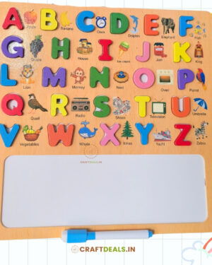 Alternative view of Wooden ABCD Board Puzzle with Whiteboard & Marker For Toddlers