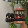 Handcrafted Wooden Elephant Chariot Decorative Showpiece
