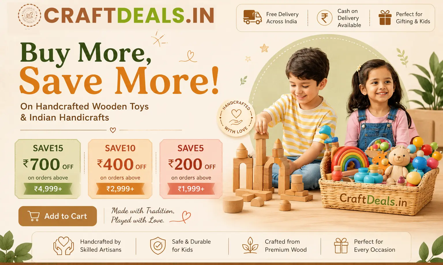 Channapatna Wooden Toys and Handicrafts Sale Banner – CraftDeals.in