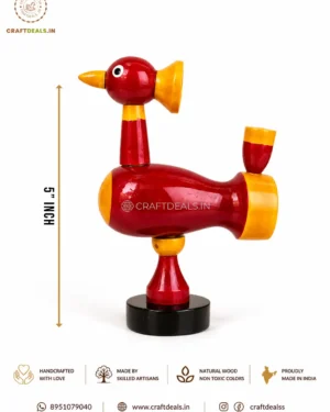 Alternative view of Wooden Bird Toy | Handcrafted in Channapatna