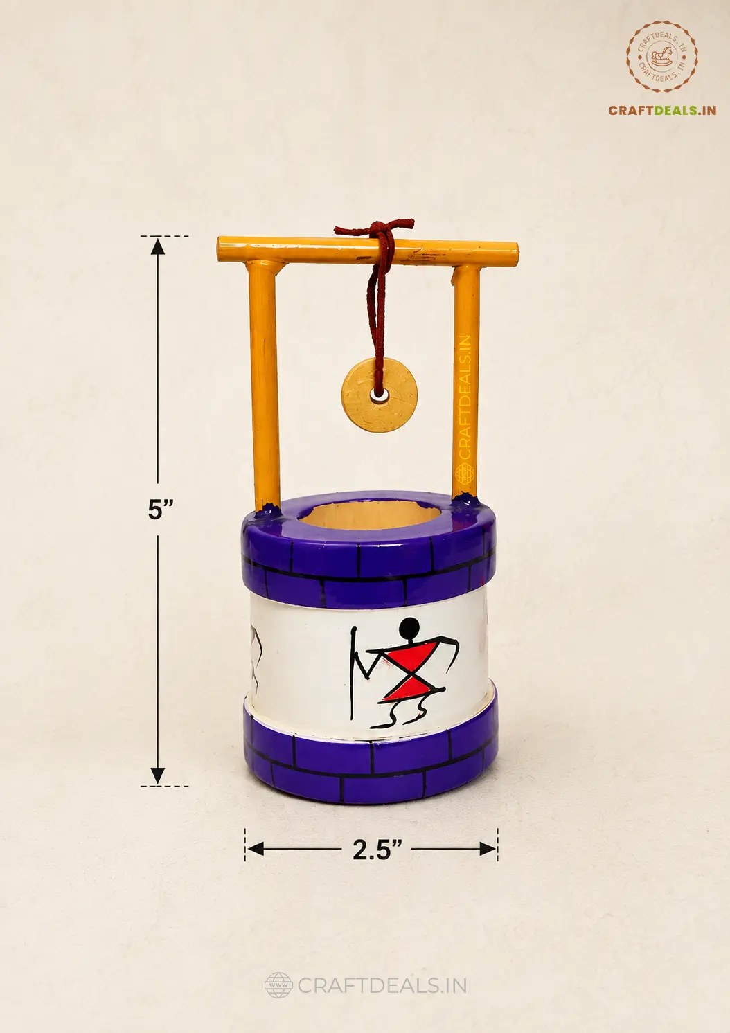 Channapatna Wooden Water Well Handmade Village Toy Set